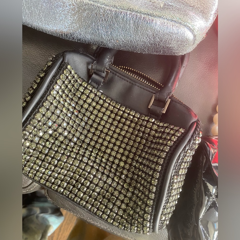 Top shop mini crystal top handle bag